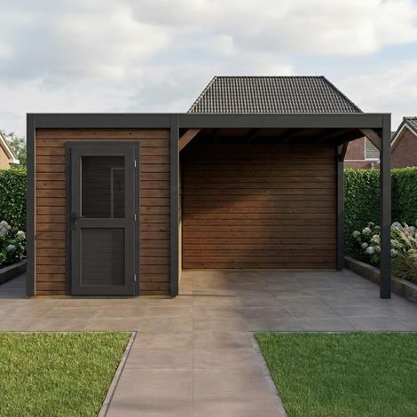 Casetta da giardino in legno Luma 6.06x3.09 m - 18.73 m2 - 28 mm - impregnata - 000092 (1/4)