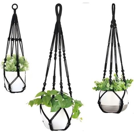 3 piezas de malla protectora para macetas + 3 ganchos, 60 cm + 74 cm + 89 cm, Malla transpirable, plantación en oficinas y otras aplicaciones (1/5)