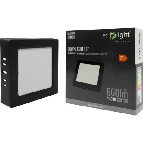 Downlight LED N/T cuadrado 6W 4000K negro DL-1 (1/5)