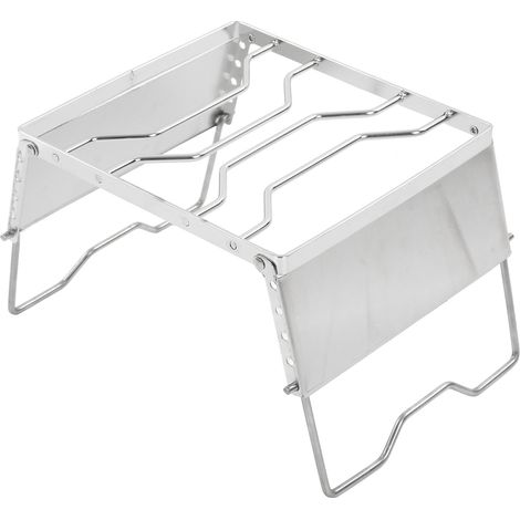 Grill de Barbecue Portable en Acier Inoxydable avec Pare-Vent pour Jardin et Extérieur (1/5)