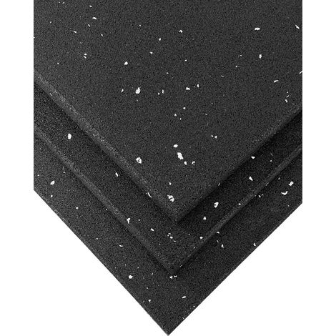 JARDIN202 - Loseta de Caucho Maciza para Gimnasios y Halterofilia  Material Profesional  Moteado Blanco  PACK 1 X 1 M  15 MM (1/5)