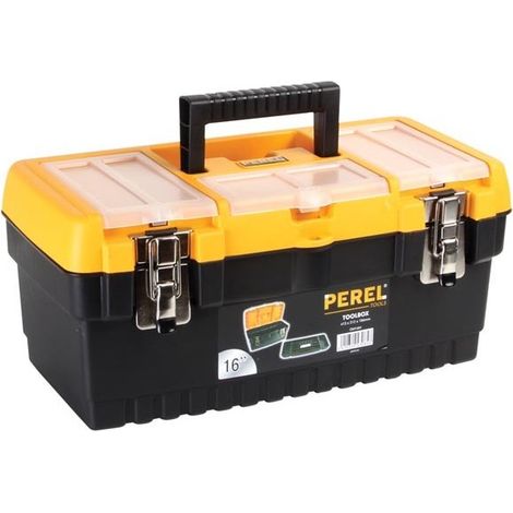 Perel – Boîte de rangement 413 x 212 x 186 mm – Bac amovible – Fermetures métalliques – 3 organiseurs intégrés (1/10)