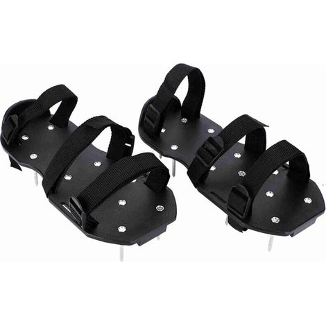 Pair of Lawn Aeration Insoles Lawn Aerator Improves Soil Quality 13 Steel Spikes Adjustable up to Size 46 and Fits All Shoes 30×13×6 cm (1/4)