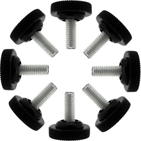 Pied de meuble M8 x 16,5mm x 27,5mm Pied de nivellement réglable Pied à visser Patin Jambe Table Chaise Anti-rayures 8Pcs