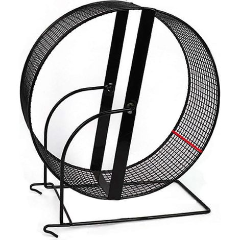 Roue d'exercice silencieuse pour hamster en métal avec support, facile à utiliser. (1/5)