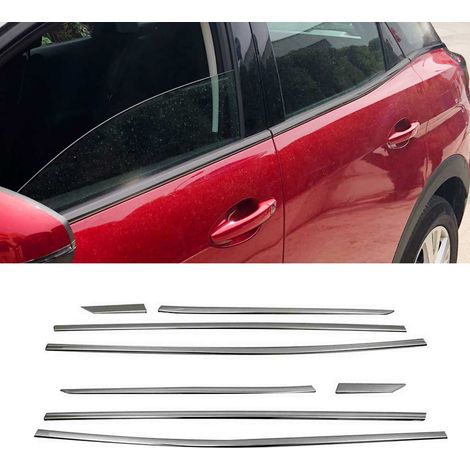 Garniture de Fenêtre pour Peugeot SUV 3008 2016-2024 Acier Inox Foncé 8Pcs (1/5)