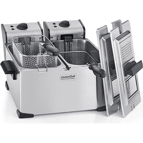 doppia friggitrice 2x3,5l 4000w acciaio inox - KCPFR70X - Kitchen Chef