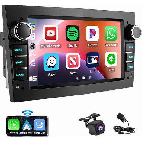Autoradio Android 14 Apple Carplay GPS pour Opel Astra H Corsa C D Meriva Zafira B noir 2+64G CAM (1/5)