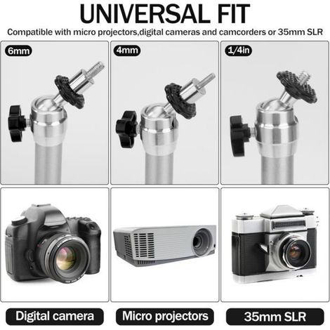 Support Plafond - Mini Projecteur - Rotation 360° - Charge Max 5 kg - Dimensions 18 x 8,8 cm - Pour Vidéoprojecteur et Système de Surveillance