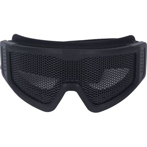 Lunettes de seguridad respirantes, resistentes a golpes, en malla de hierro, con motivos, resistentes al viento y a la arena, para los fanáticos militares CS de juegos al aire libre, negros (1/5)