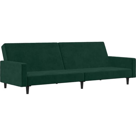 Canapé  Sofa-lit à 2 places vert foncé velours