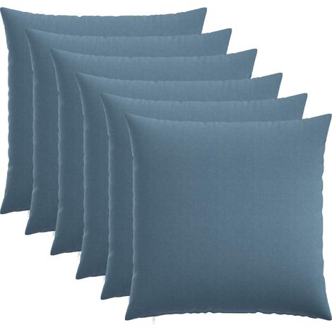 Housse de coussin 6 pc HEERLEN Bleu denim 60 x 60 cm Tissu vidaXL