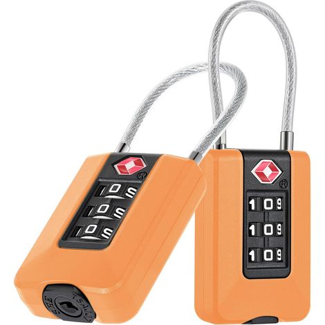 2 serrures TSA voyage à combinaison orange, cadenas valise et casier (1/5)