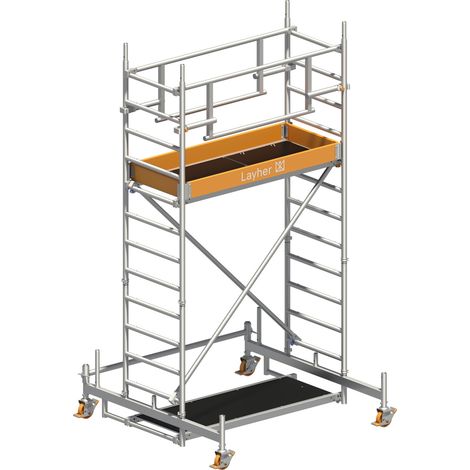 Layher Rollgerüst Uni Leicht P2 Safety Plus mit Doppelgeländer 4,26m AH (1/3)