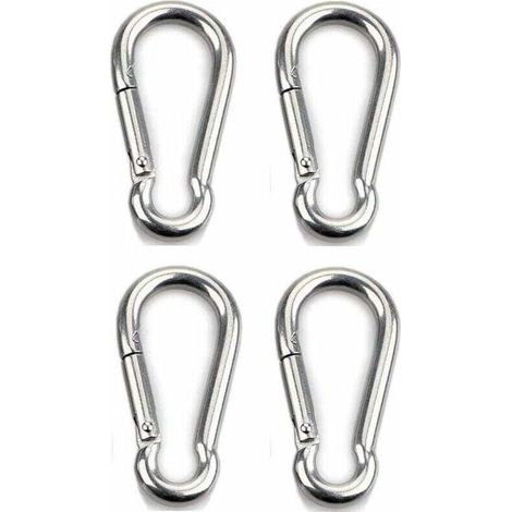 Mousqueton à fixation 4 pièces pour usage intensif, sports, chiens de verrouillage, hamac à balançoire, acier inoxydable 304, épaisseur 8 mm (1/3)