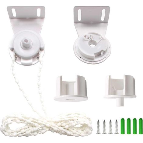 Chaîne de Store Enrouleur, Fixation pour Store Enrouleur, Clip de Fixation pour Store Enrouleur, Chaîne Perles Plastique 3 mètres Long, pour Ouvrir et Fermer Volets Roulants, Blanc (1/5)