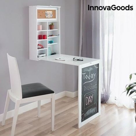 Etagère réversible en table de bureau rabattable - mobiler pour studio gain de place