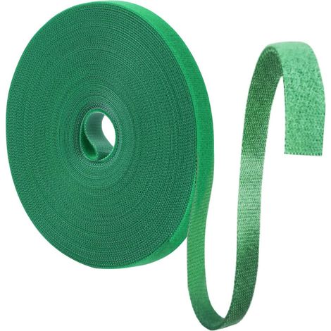 30 m x 10 mm d'attaches pour plantes, ruban auto-agrippant réutilisable pour plantes grimpantes, vignes, arbustes et fleurs (vert).
