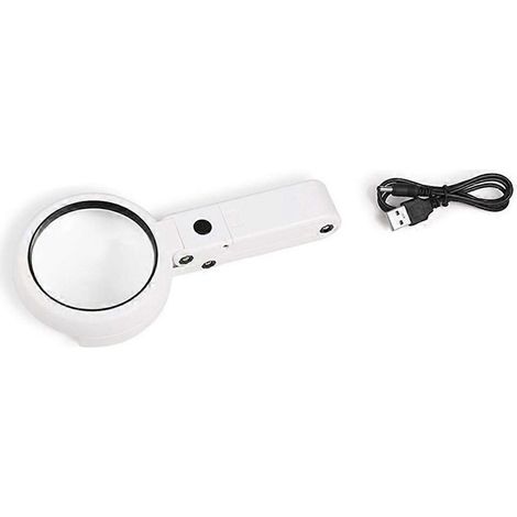 Tragbare, faltbare Lupe mit LED-Licht, 5-fach/11-fach vergrößert (1/5)