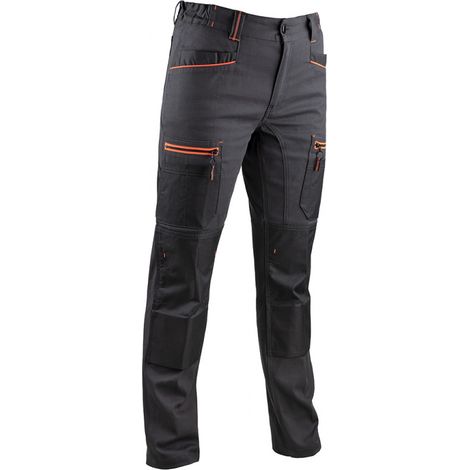 Pantalon de travail bicolore stretch pour femme LMA CHARLOTTE Gris Foncé / Noir 40 (1/4)
