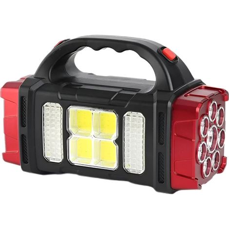 Lámpara solar multifuncional de 38W BIG Hurry.bolt HB-1678 negra con rojo (1/3)
