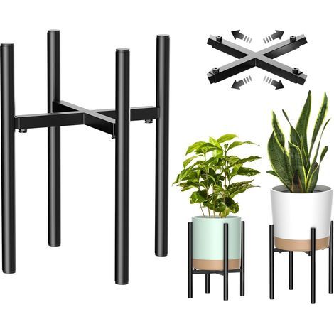 Support Plantes, Étagère Plantes en Metal dans Un Style Simple, Support Pot de Fleur Intérieur et Extérieur Largeur Réglable pour les Pots de 20-30cm(Pot Non Inclus) (1/3)