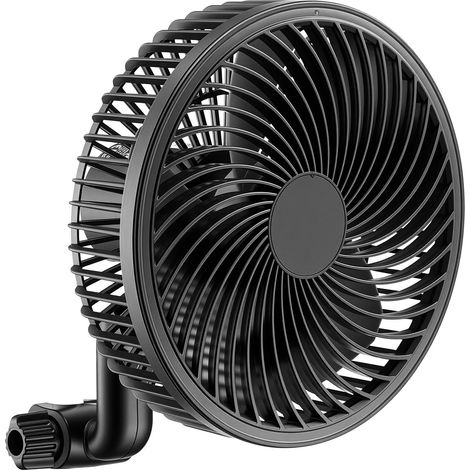 Ventilateur de Plante, Clipable pour Tente de Culture, Rechargeable USB-C, 9 Vitesses et Mode Circulation, Contrôle Intelligent, Oscillation Puissante, Autonomie Longue, Noir, 1 Pièce (1/5)