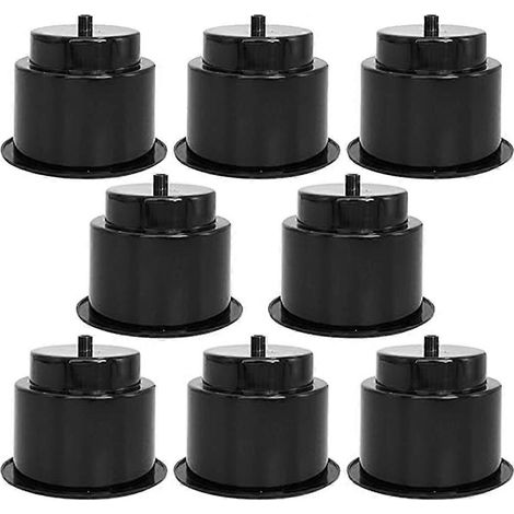 Lote de 8 portavasos de plástico con inserto y sistema de evacuación, para barcos, coches, autocaravanas, etc. Color negro. (1/5)