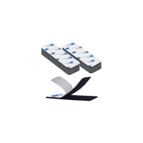 20 Stück doppelseitige Klettstreifen (3 x 10 cm), 3M Extra Starkes Klettband, Rechteckige Klebestreifen, Sortiertes Klebeband – Crezuo