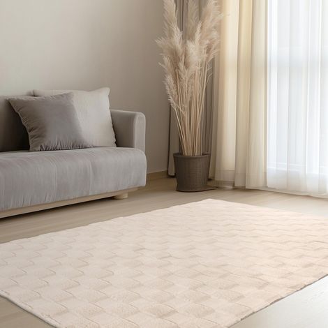 SOUL Tapis tissu doux à motif en relief beige - 160x230 cm (1/5)