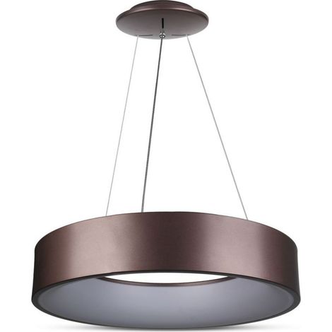 V-TAC 25W kreisförmige LED-Pendelleuchte in Kaffeefarbe, Metall, 45 x 120 cm, Warmweiß (1/5)