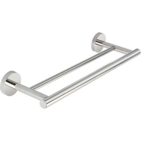 Porte-serviettes mural double barre en acier inoxydable SUS304 chromé, 60 cm – robuste et élégant pour salle de bain (1/4)