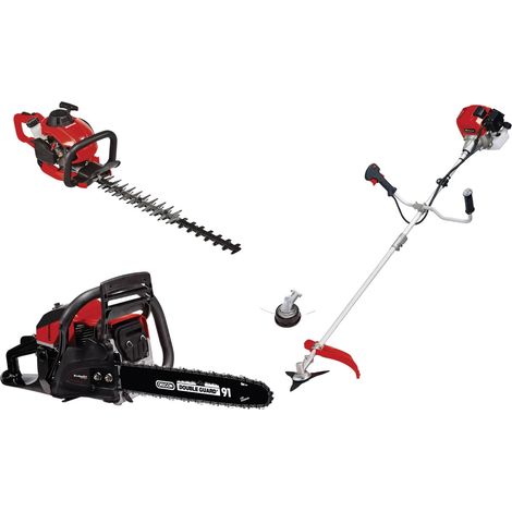 Einhell – Kit thermique 3 en 1 – Débroussailleuse 52cm³ avec lame 3 dents – Taille-haies 25cm³ avec lames double action – Tronçonneuse 50cm³ avec frein de chaîne (1/4)