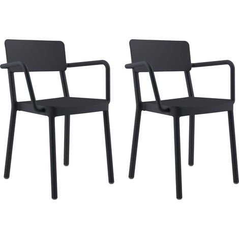 Sillas con brazos Lisboa Resol plástico negro (Pack de 2) (1/5)