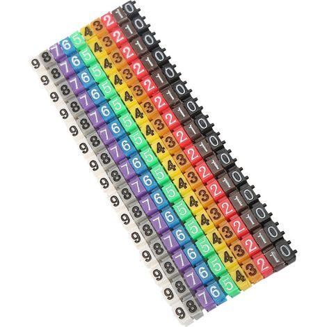 Digitales Kennzeichen für Kabelkanäle, Kabelmarkierung, farbig (150 Stück, 1,5 mm²) (1/5)