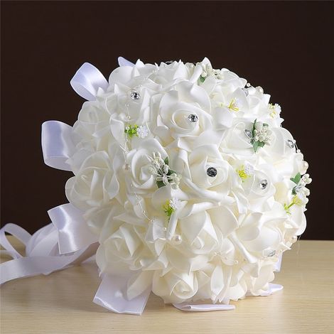 Bouquet De Roses Artificielles - 24 cm De Diamètre - Pour Mariage Réception Décoration D'Arch Décor Floral - 1 Pièce (1/4)