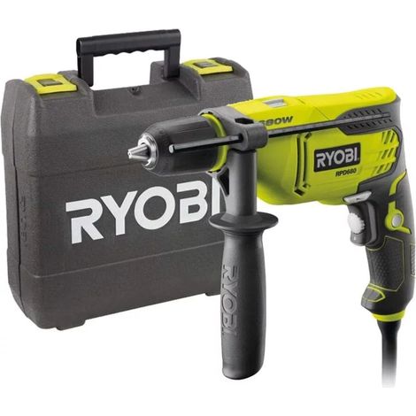 kit valigetta trapano a percussione elettrico ryobi "rpd680-k" 680 w