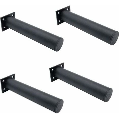 Pieds Meubles Réglables Aluminium Noir Mat Lot 4, Hauteur 200 mm, Diamètre 38 mm, Idéaux pour Table Basse, Armoire ou Canapé - (1/5)