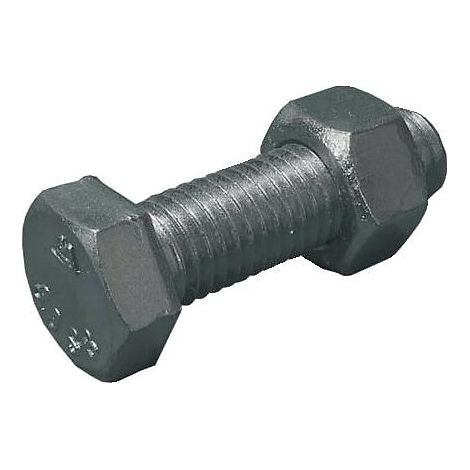 Boulons de construction métallique tête hexagonale acier zingué blanc 8.8 SB filetage total 10x30mm boîte de 100 pièces - STAFA TRADING
