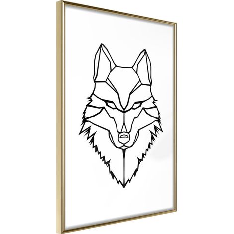 Affiche Murale Encadrée "Wolf Look" 40 x 60 cm Or (1/2)