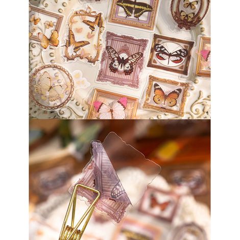 Set mit 30 wunderschönen Schmetterlingsaufklebern im Vintage-Stil zum Selbermachen – ideal für Scrapbooking, Tagebücher, Planer und Laptops. (1/5)