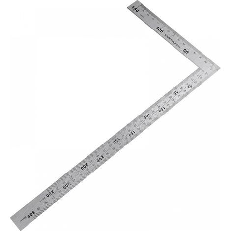 Lntyq Equerre Couture,Equerre Menuisier Equerre Metal Menuisier Inoxydable Règle Carrée 150×300mm Angle droit de 90 degrés Règle en acier inoxydable pour Charpentier, Ingénieur, Artisan, Couvreur (1/5)