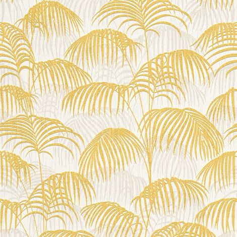 Carta da parati natura Profhome 961982 Carta da parati tessile strutturata con elementi di natura opaca oro giallo bianco 5,33 m2