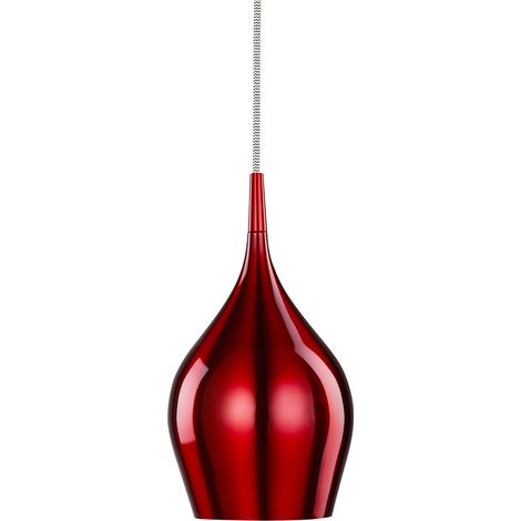 Lampadario Contemporaneo Vibrante Alluminio Rosso 1 LuceE14 (1/5)