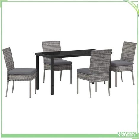 Ensemble de salle à manger jardin - FAFEICY - 3379214 - Gris - Poly rattan premium - Acier revêtu de poudre (1/5)