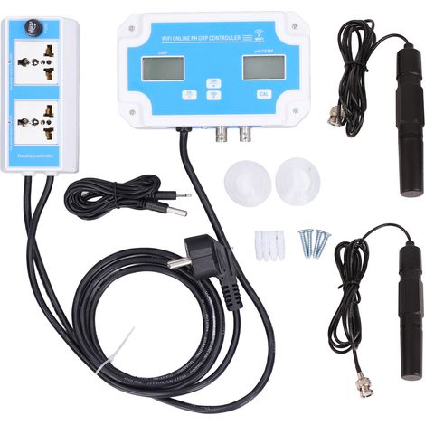 Appareil portable multifonction pour la mesure de la qualité de l'eau avec mesure du pH, de l'ORP et de la température, connexion Wi-Fi haute précision, prise UE (230 V) (1/5)