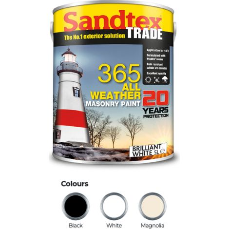 Sandtex Trade 365 All Weather Masonry Paint - White - 5L