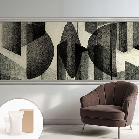 Papier peint intissé décoratif avec colle pour salon chambre et bureau Installation rapide Formes géométriques 250x104 cm (1/5)