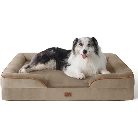 Hundebett orthopädisches L 106 x B 80 x H 17 cm Haselnussbraun (1/5)