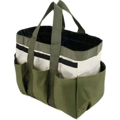 BUNTHAUS PA Sac de rangement pour outils de jardin, cabas à 8 poches, robuste, en tissu Oxford, idéal pour l'intérieur et l'extérieur. Cadeau parfait pour hommes et femmes. (1/4)